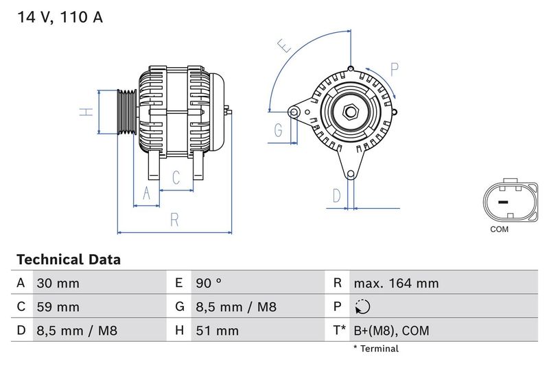 Bosch 0986084760 Alternator - 1