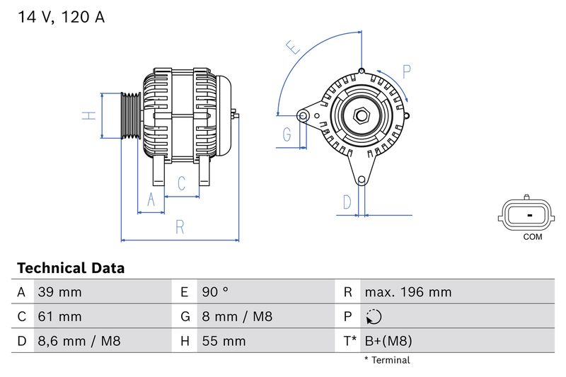 Bosch 0986084780 Alternator - 1