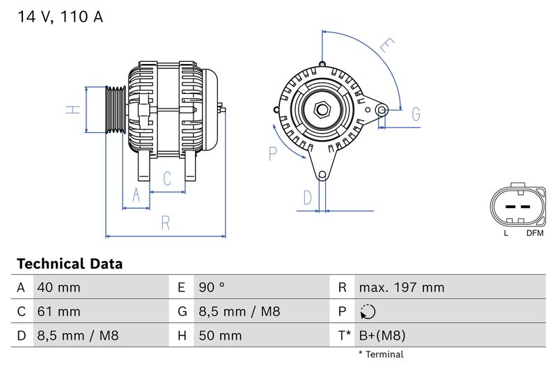Bosch 0986084810 Alternator - 1