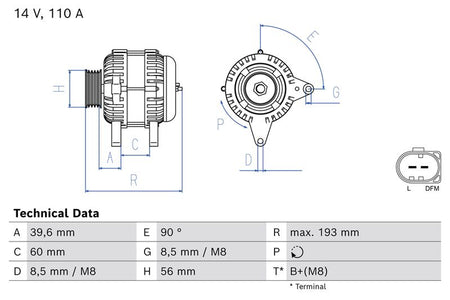 Bosch 0986084930 Alternator - 1
