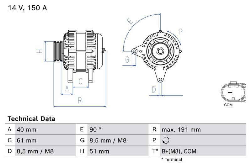 Bosch 0986085020 Alternator - 1