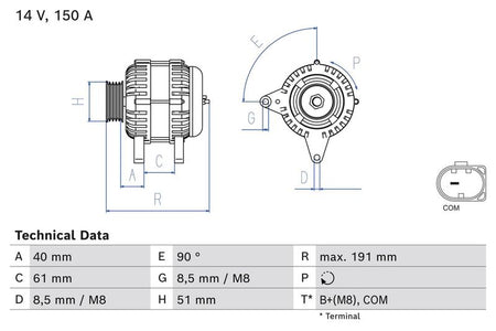 Bosch 0986085020 Alternator - 1