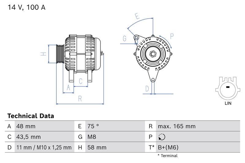 Bosch 0986085130 Alternator - 1