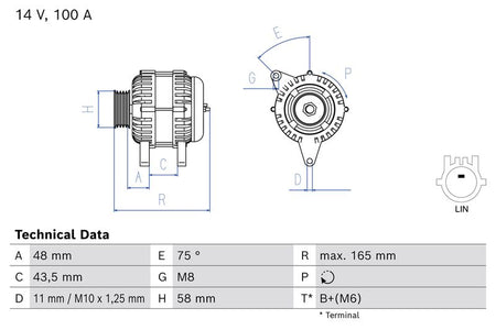 Bosch 0986085130 Alternator - 1