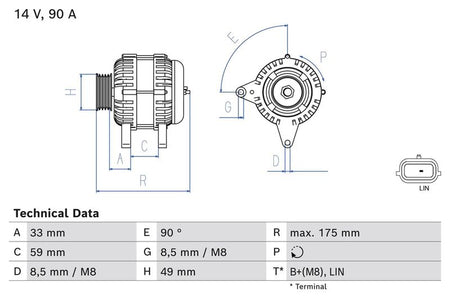 Bosch 0986085170 Alternator - 1