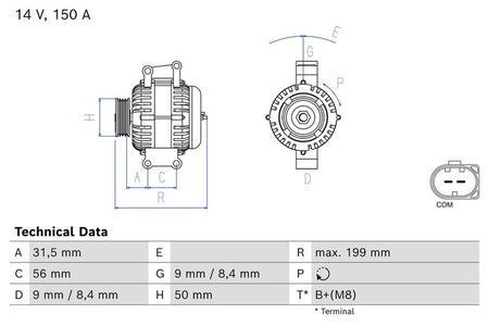 Bosch 0986085260 Alternator - 1