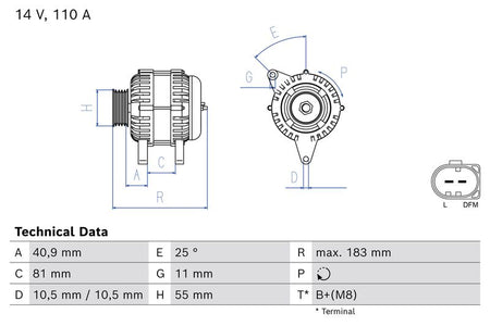 Bosch 0986086070 Alternator - 1