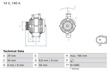 Bosch 0986086080 Alternator - 1