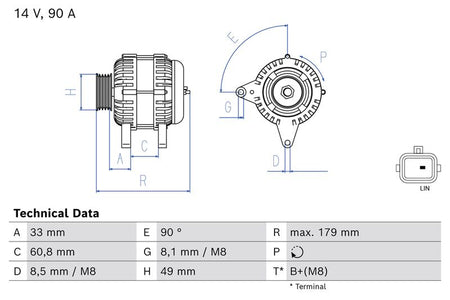 Bosch 0986086240 Alternator - 1