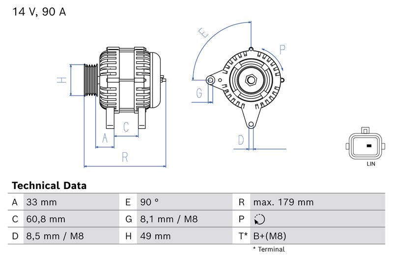 Bosch 0986086240 Alternator - 1