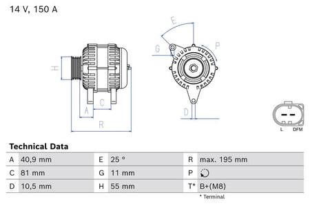 Bosch 0986086270 Alternator - 1