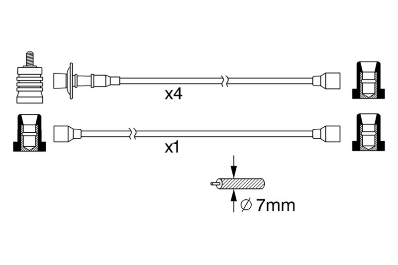 Bosch 0986356370 Ignition Cable Kit - 6