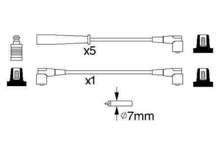 Bosch 0986356753 Ignition Cable Kit - 5