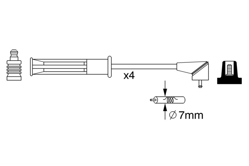 Bosch 0986357256 Ignition Cable Kit - 5