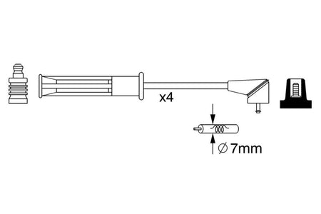 Bosch 0986357256 Ignition Cable Kit - 5