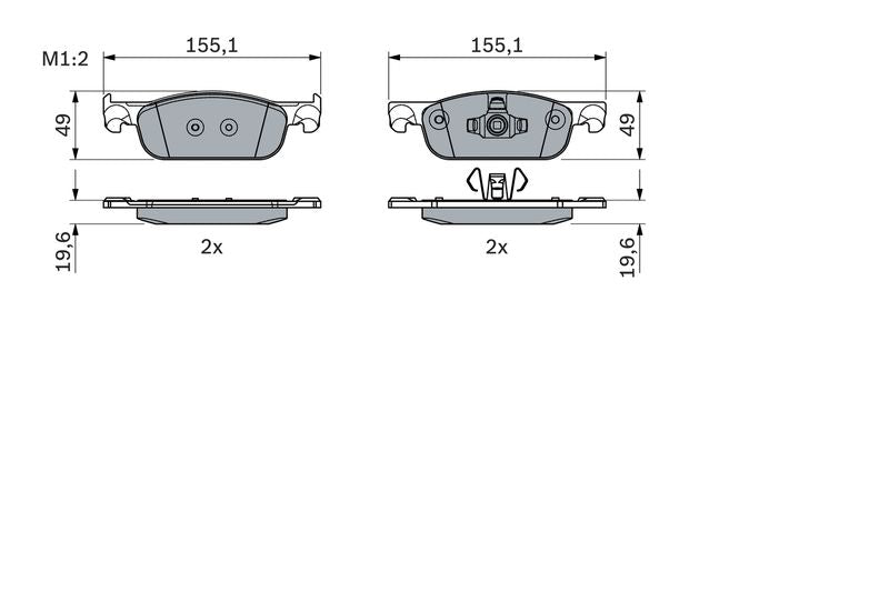Bosch 0986424021 Brake Pad Set, disc brake - 5