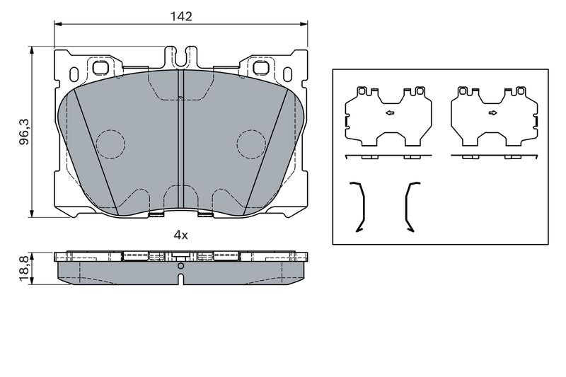 Bosch 0986424335 Brake Pad Set, disc brake - 5