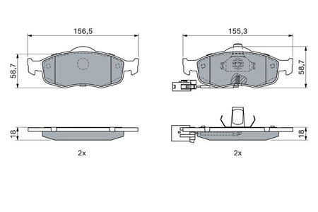 Bosch 0986424359 Brake Pad Set, disc brake - 5