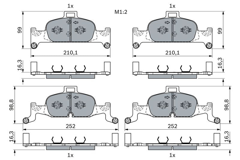 Bosch 0986424432 Brake Pad Set, disc brake - 5
