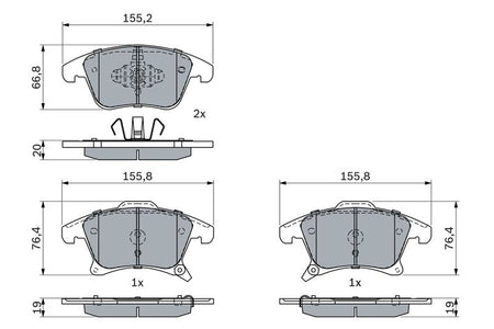 Bosch 0986424445 Brake Pad Set, disc brake - 5