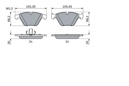 Bosch 0986424608 Brake Pad Set, disc brake - 5