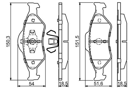 Bosch 0986424645 Brake Pad Set, disc brake - 5