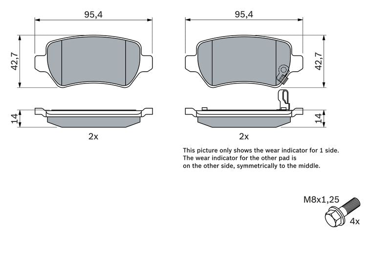 Bosch 0986424646 Brake Pad Set, disc brake - 5