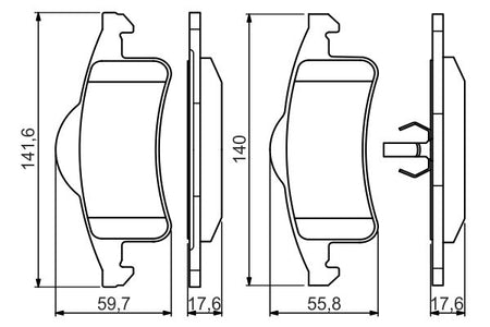 Bosch 0986424665 Brake Pad Set, disc brake - 5