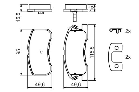 Bosch 0986424697 Brake Pad Set, disc brake - 5