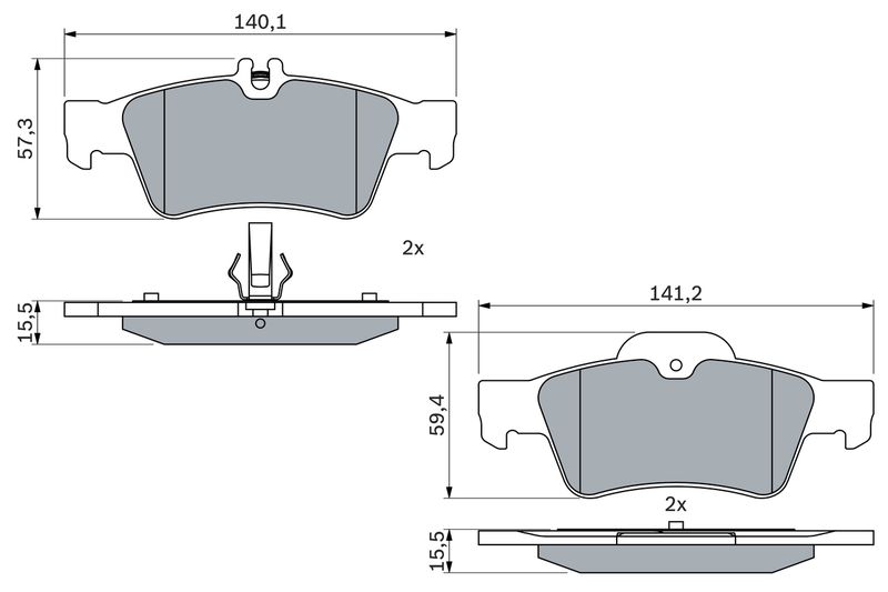 Bosch 0986424699 Brake Pad Set, disc brake - 5