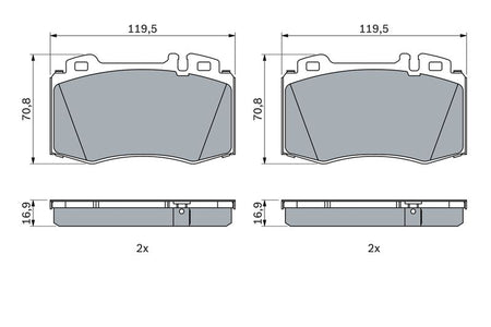 Bosch 0986424705 Brake Pad Set, disc brake - 5