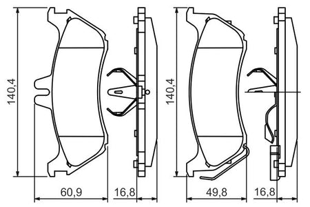 Bosch 0986424708 Brake Pad Set, disc brake - 5