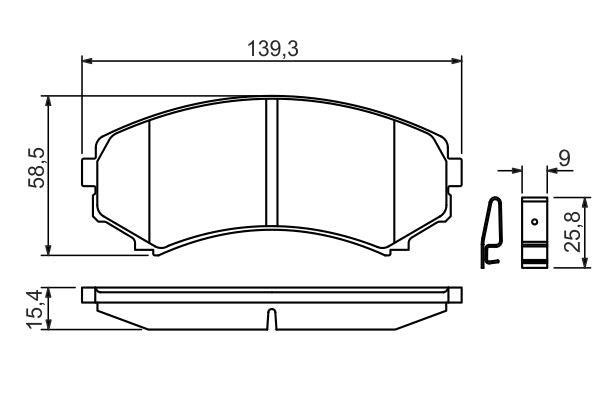 Bosch 0986424709 Brake Pad Set, disc brake - 5