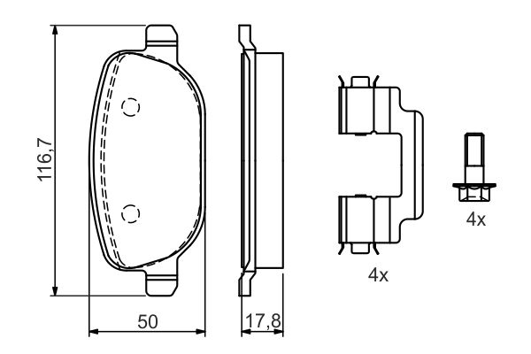 Bosch 0986424775 Brake Pad Set, disc brake - 5