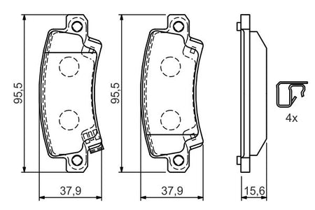 Bosch 0986424790 Brake Pad Set, disc brake - 5