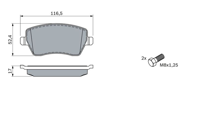 Bosch 0986424795 Brake Pad Set, disc brake - 5