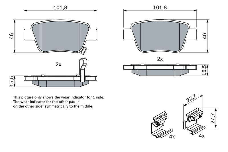 Bosch 0986424798 Brake Pad Set, disc brake - 5