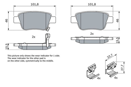 Bosch 0986424798 Brake Pad Set, disc brake - 5