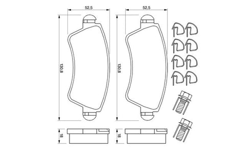 Bosch 0986424801 Brake Pad Set, disc brake - 5