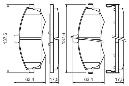 Bosch 0986424810 Brake Pad Set, disc brake - 5
