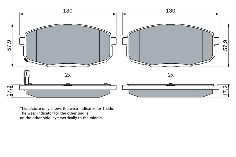 Bosch 0986424811 Brake Pad Set, disc brake - 5