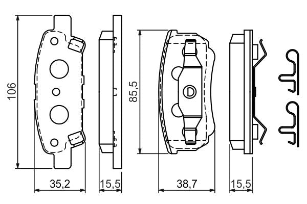 Bosch 0986424814 Brake Pad Set, disc brake - 5
