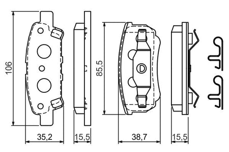 Bosch 0986424814 Brake Pad Set, disc brake - 5