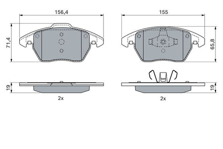 Bosch 0986424825 Brake Pad Set, disc brake - 5