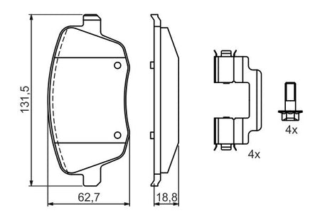 Bosch 0986424829 Brake Pad Set, disc brake - 5