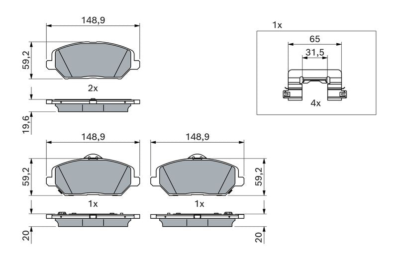Bosch 0986424862 Brake Pad Set, disc brake - 5