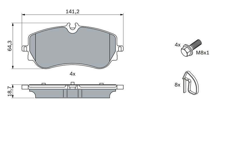 Bosch 0986424875 Brake Pad Set, disc brake - 5