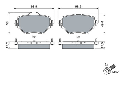 Bosch 0986424878 Brake Pad Set, disc brake - 5