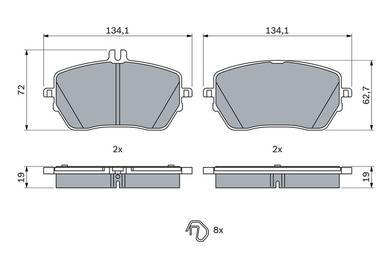 Bosch 0986424887 Brake Pad Set, disc brake - 5