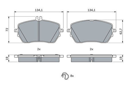 Bosch 0986424887 Brake Pad Set, disc brake - 5
